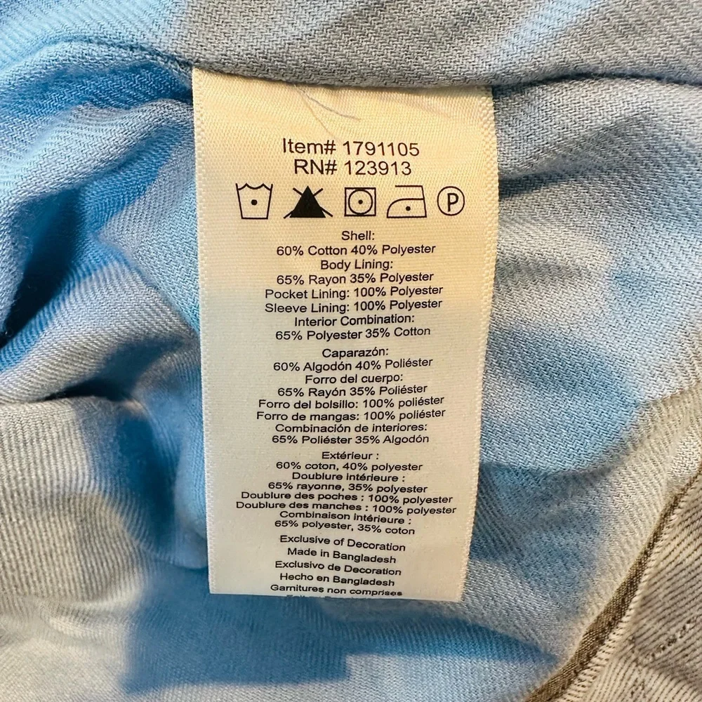 Jachs Girlfriend Blue quilted chore-style jacket size Large - Picture 7 of 7